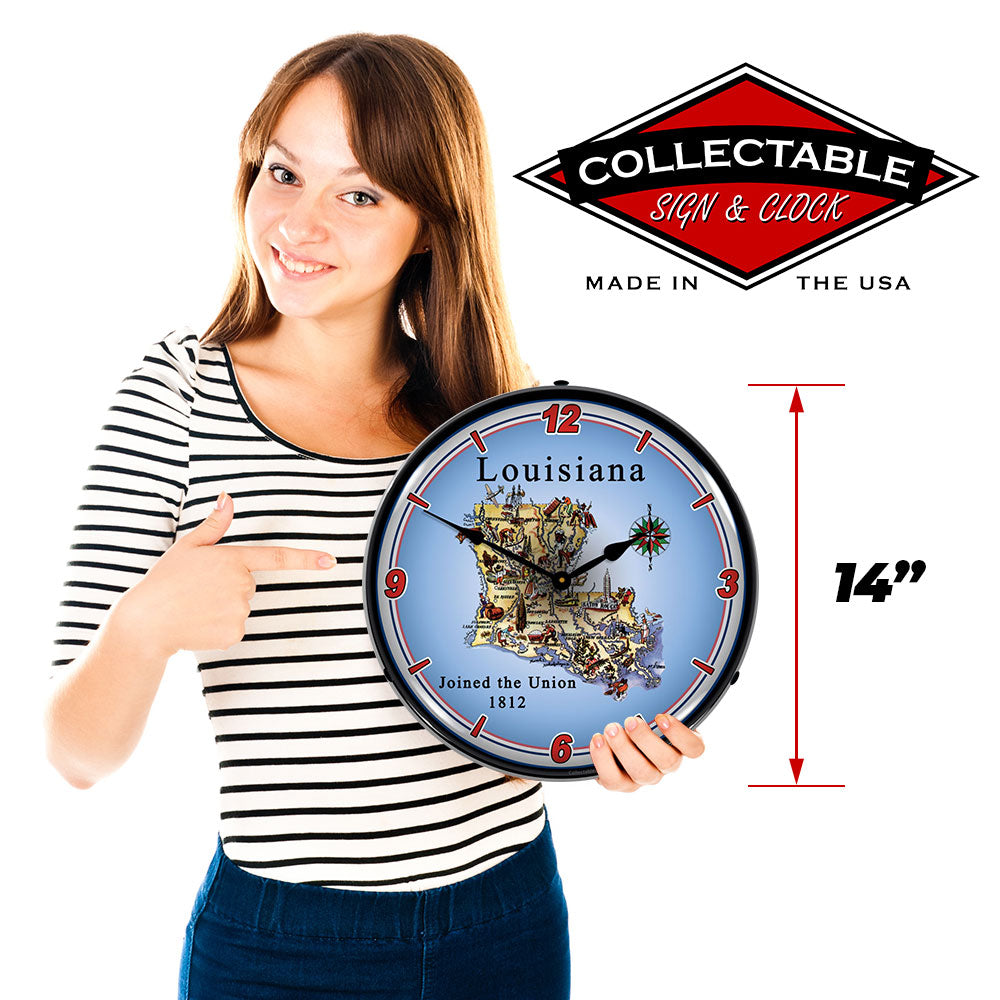 State of Louisiana 14" LED Wall Clock