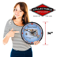 State of Maryland 14" LED Wall Clock