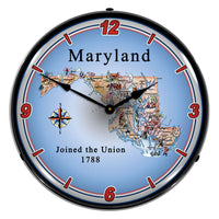State of Maryland 14" LED Wall Clock