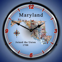 State of Maryland 14" LED Wall Clock