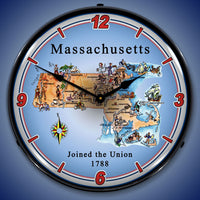 State of Massachusetts 14" LED Wall Clock