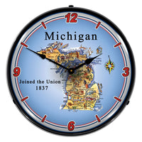 State of Michigan 14" LED Wall Clock