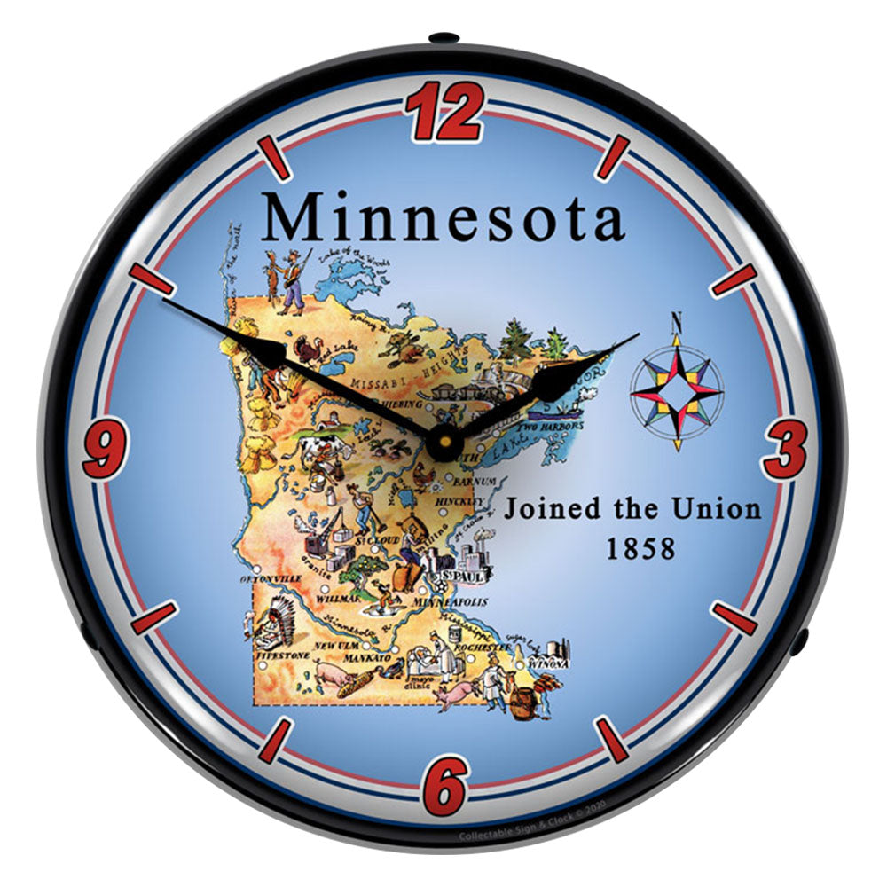 State of Minnesota 14" LED Wall Clock