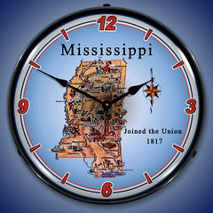 State of Mississippi 14" LED Wall Clock