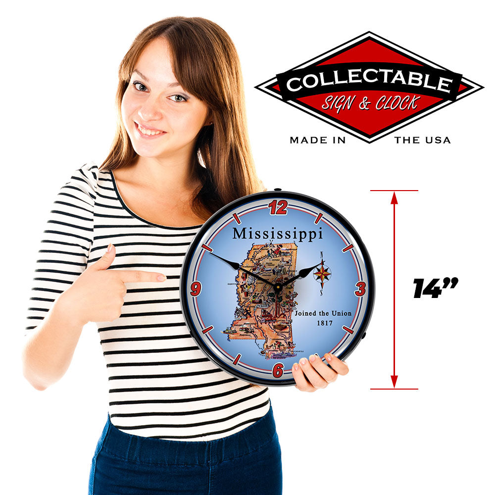 State of Mississippi 14" LED Wall Clock