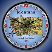State of Montana 14" LED Wall Clock