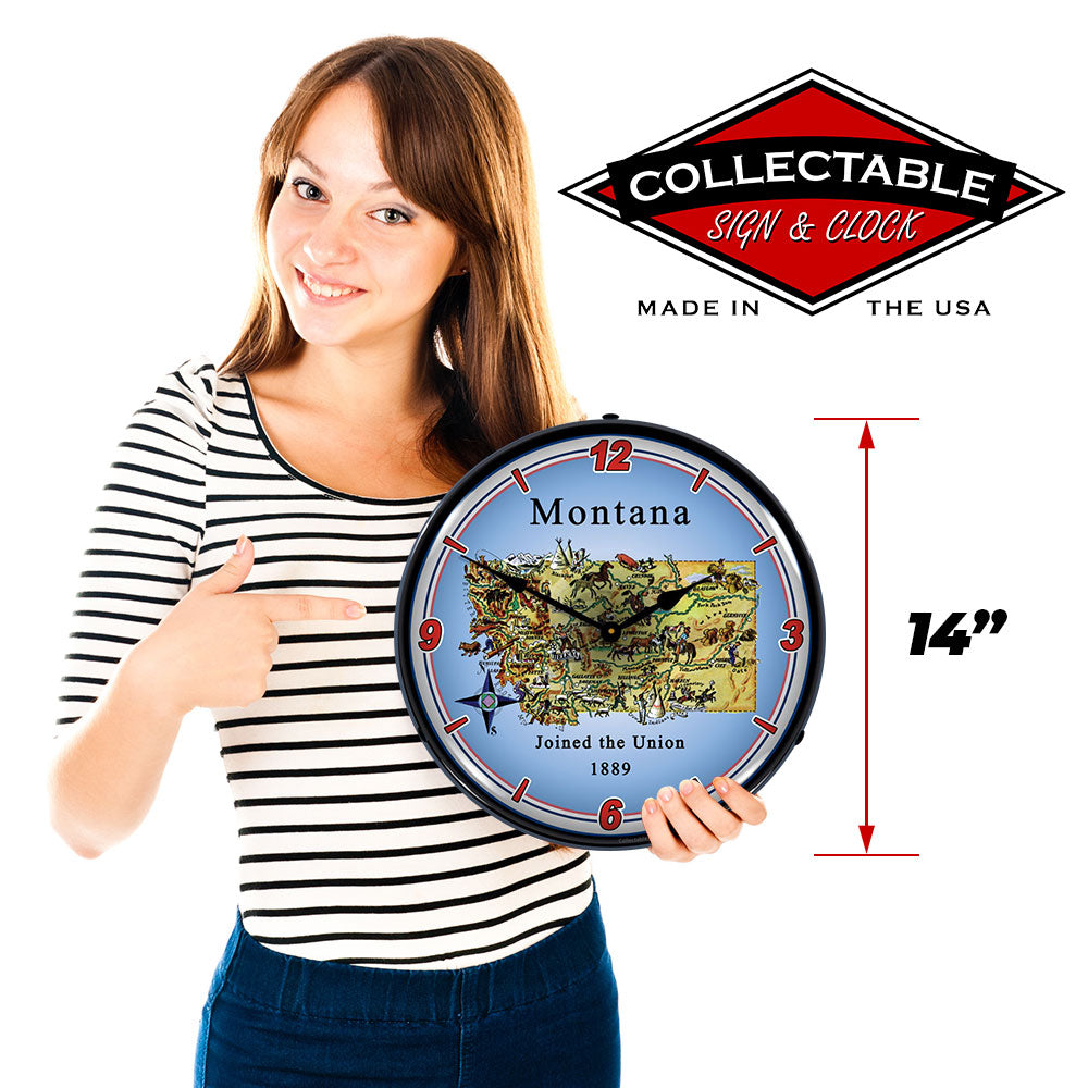 State of Montana 14" LED Wall Clock