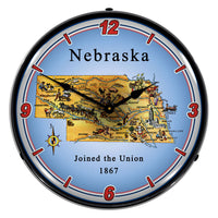 State of Nebraska 14" LED Wall Clock