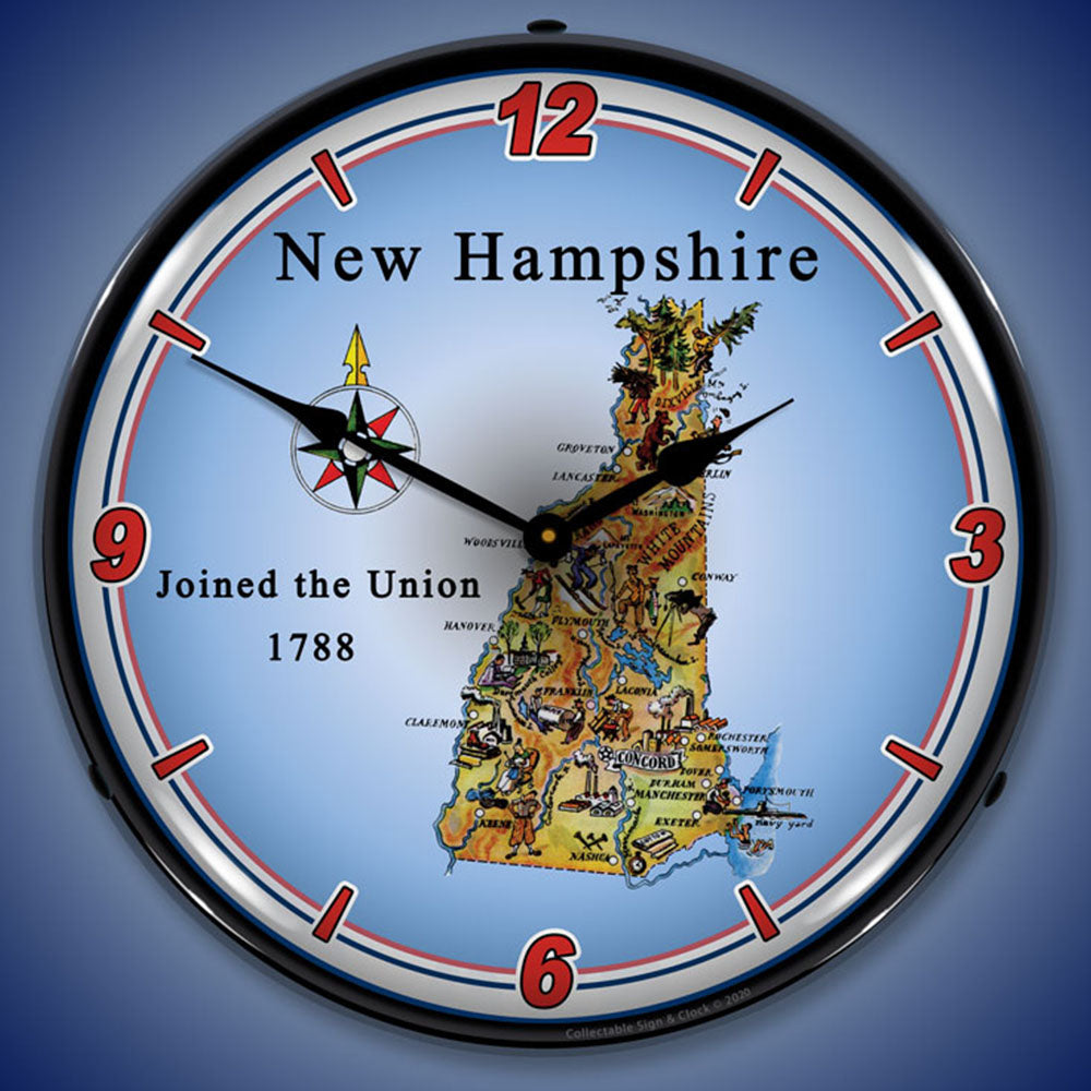 State of New Hampshire 14" LED Wall Clock