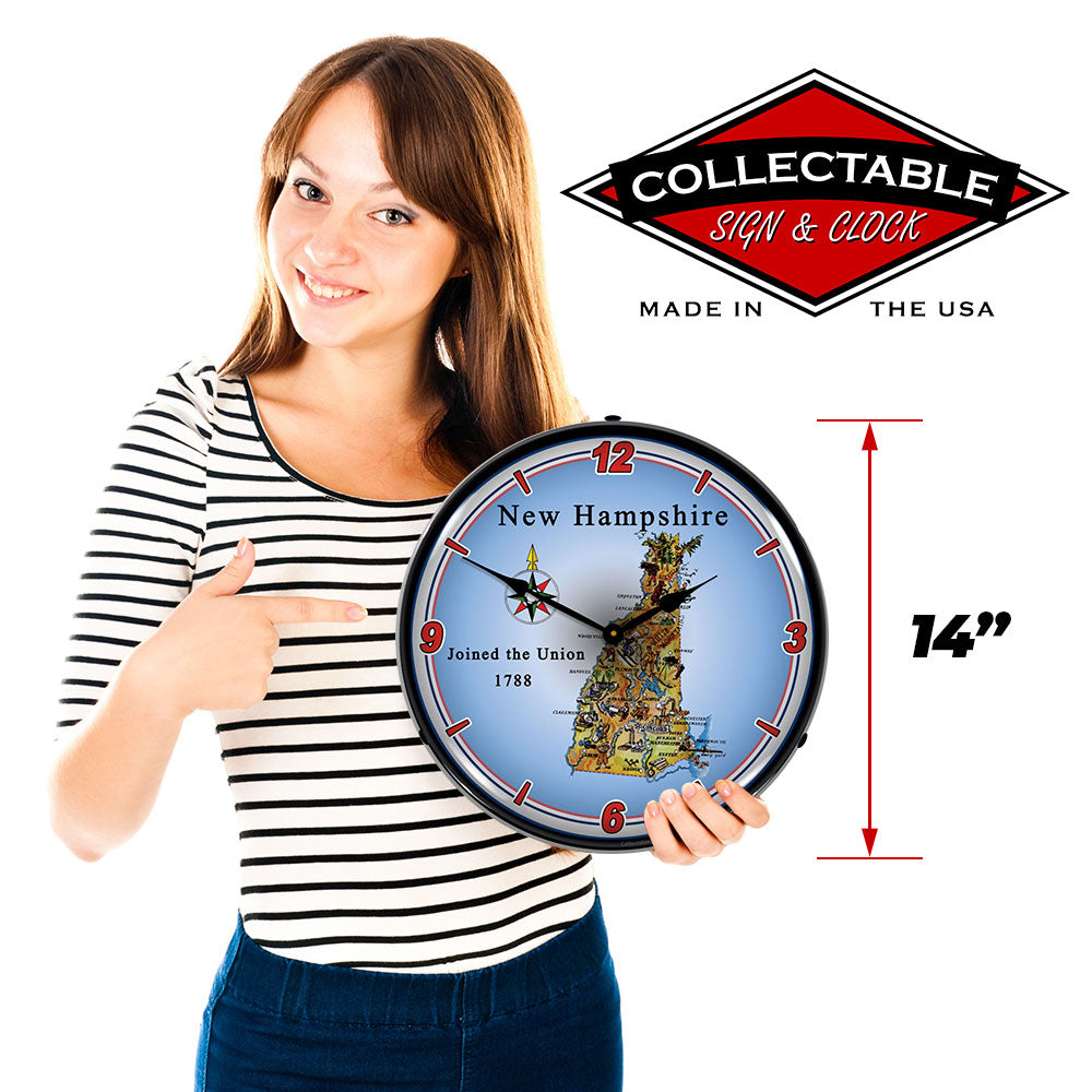 State of New Hampshire 14" LED Wall Clock