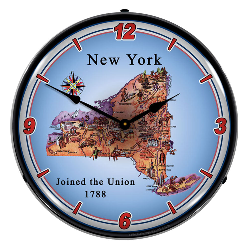 State of New York 14" LED Wall Clock