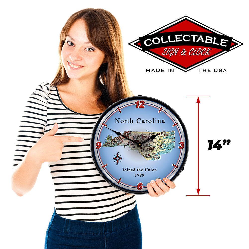 State of North Carolina 14" LED Wall Clock
