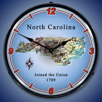 State of North Carolina 14" LED Wall Clock