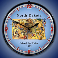 State of North Dakota 14" LED Wall Clock