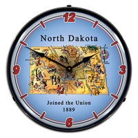 State of North Dakota 14" LED Wall Clock