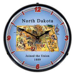 State of North Dakota 14" LED Wall Clock