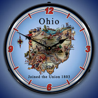 State of Ohio 14" LED Wall Clock