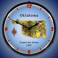 State of Oklahoma 14" LED Wall Clock