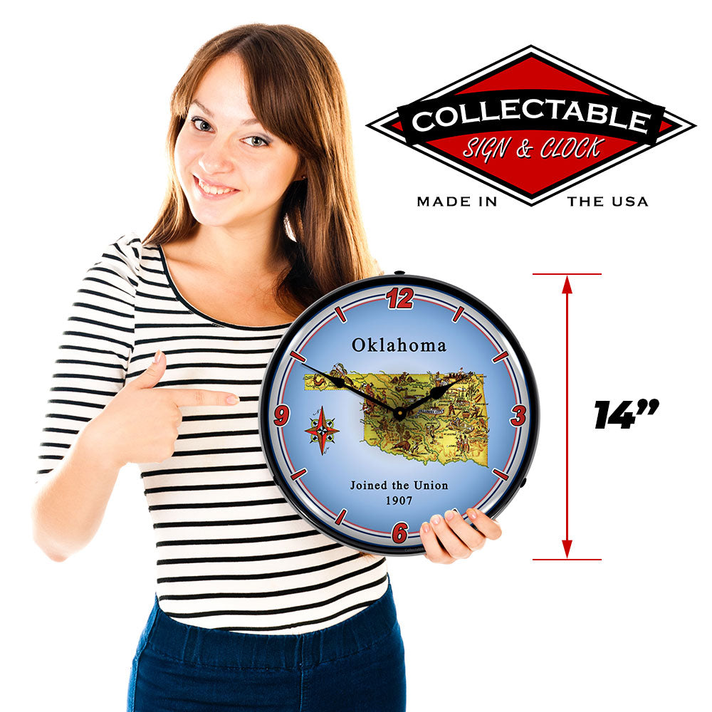 State of Oklahoma 14" LED Wall Clock
