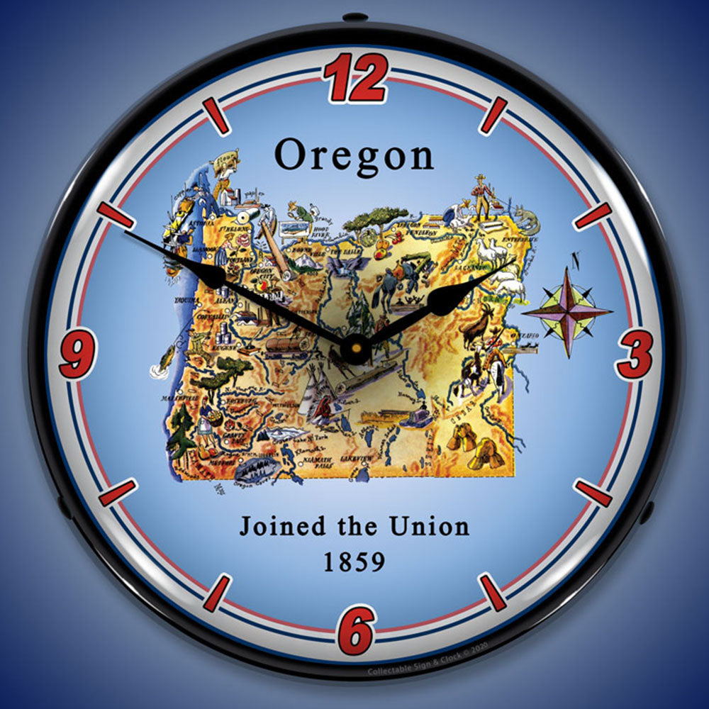 State of Oregon 14" LED Wall Clock