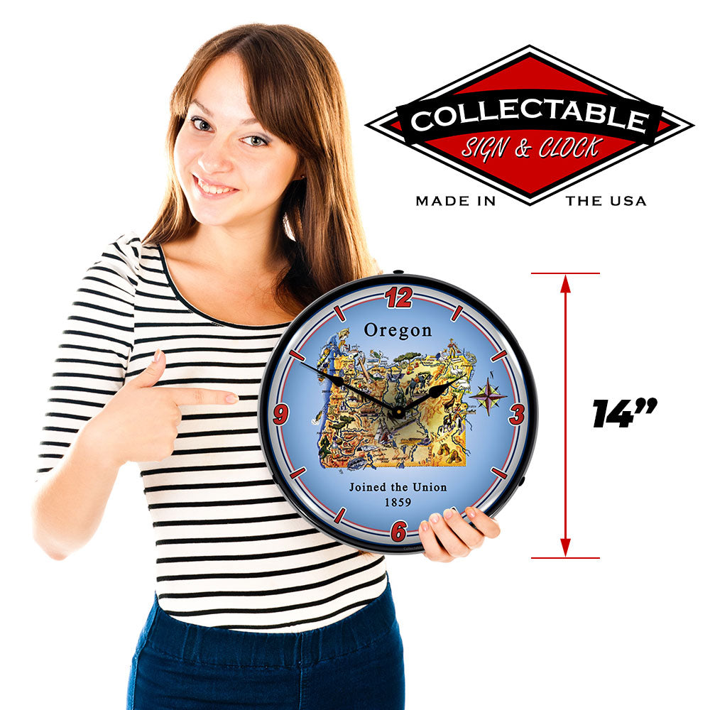 State of Oregon 14" LED Wall Clock