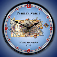 State of Pennsylvania 14" LED Wall Clock