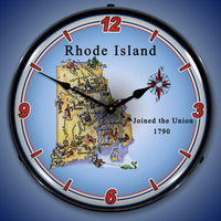 State of Rhode Island 14" LED Wall Clock