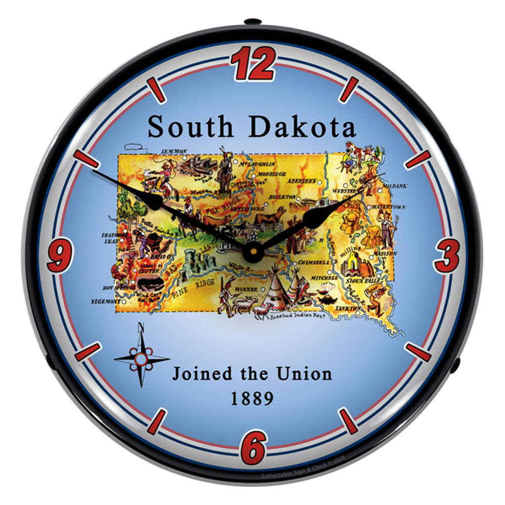 State of South Dakota 14" LED Wall Clock