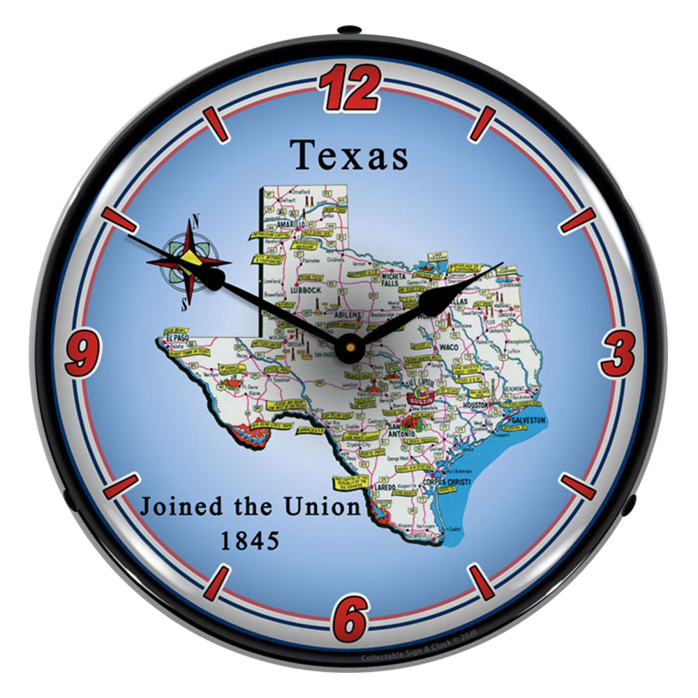 State of Texas 14" LED Wall Clock