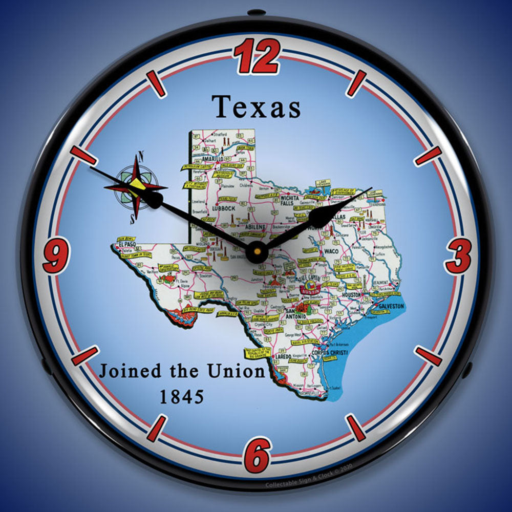 State of Texas 14" LED Wall Clock