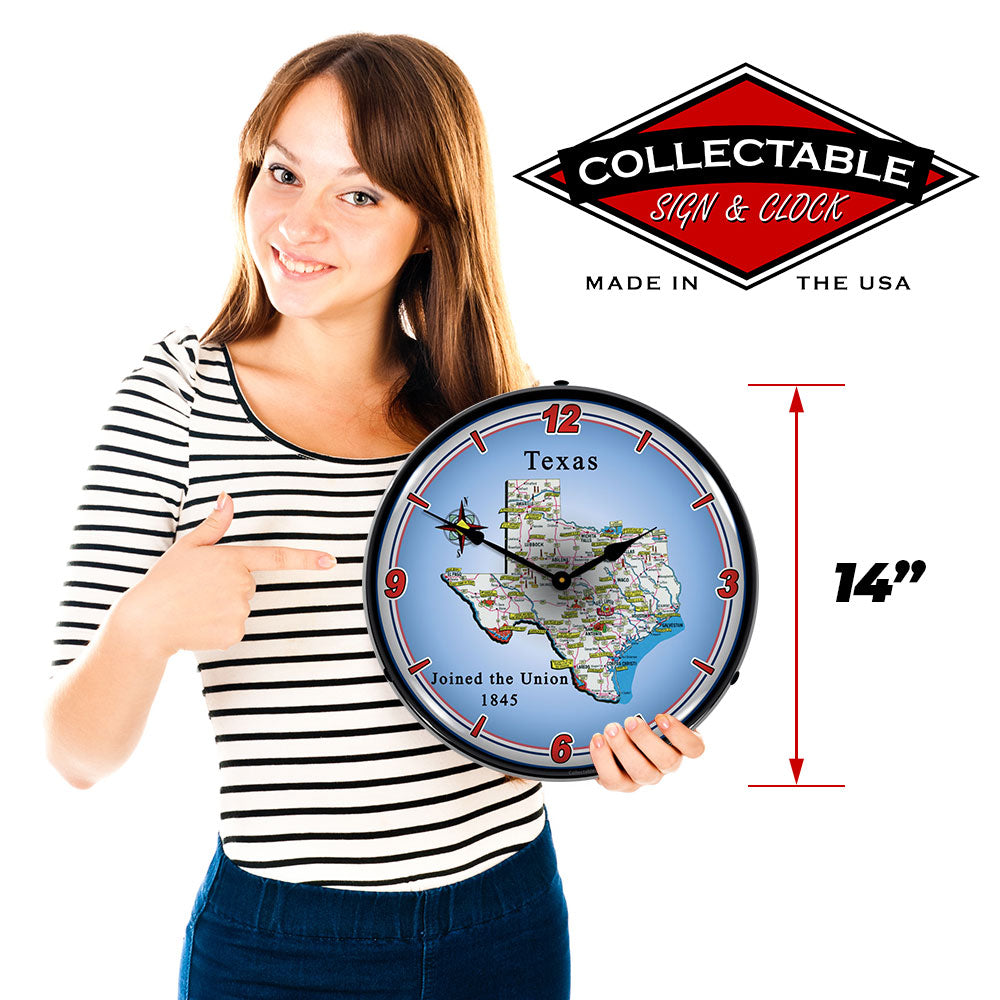 State of Texas 14" LED Wall Clock