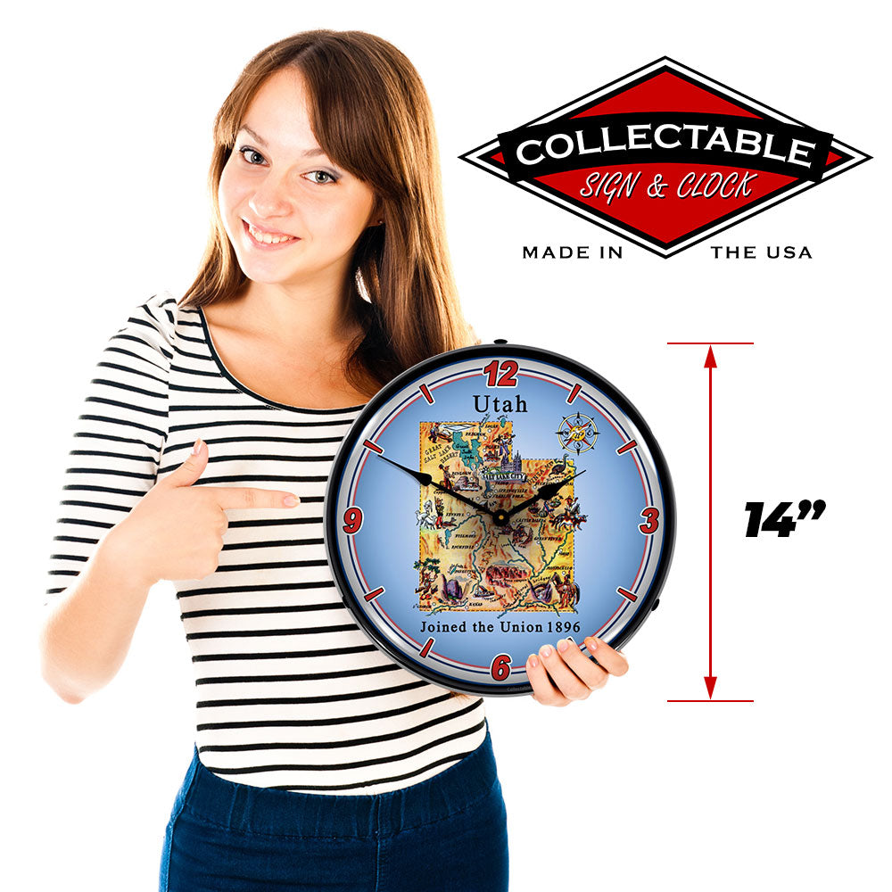 State of Utah 14" LED Wall Clock