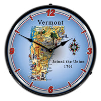 State of Vermont 14" LED Wall Clock