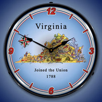 State of Virginia 14" LED Wall Clock