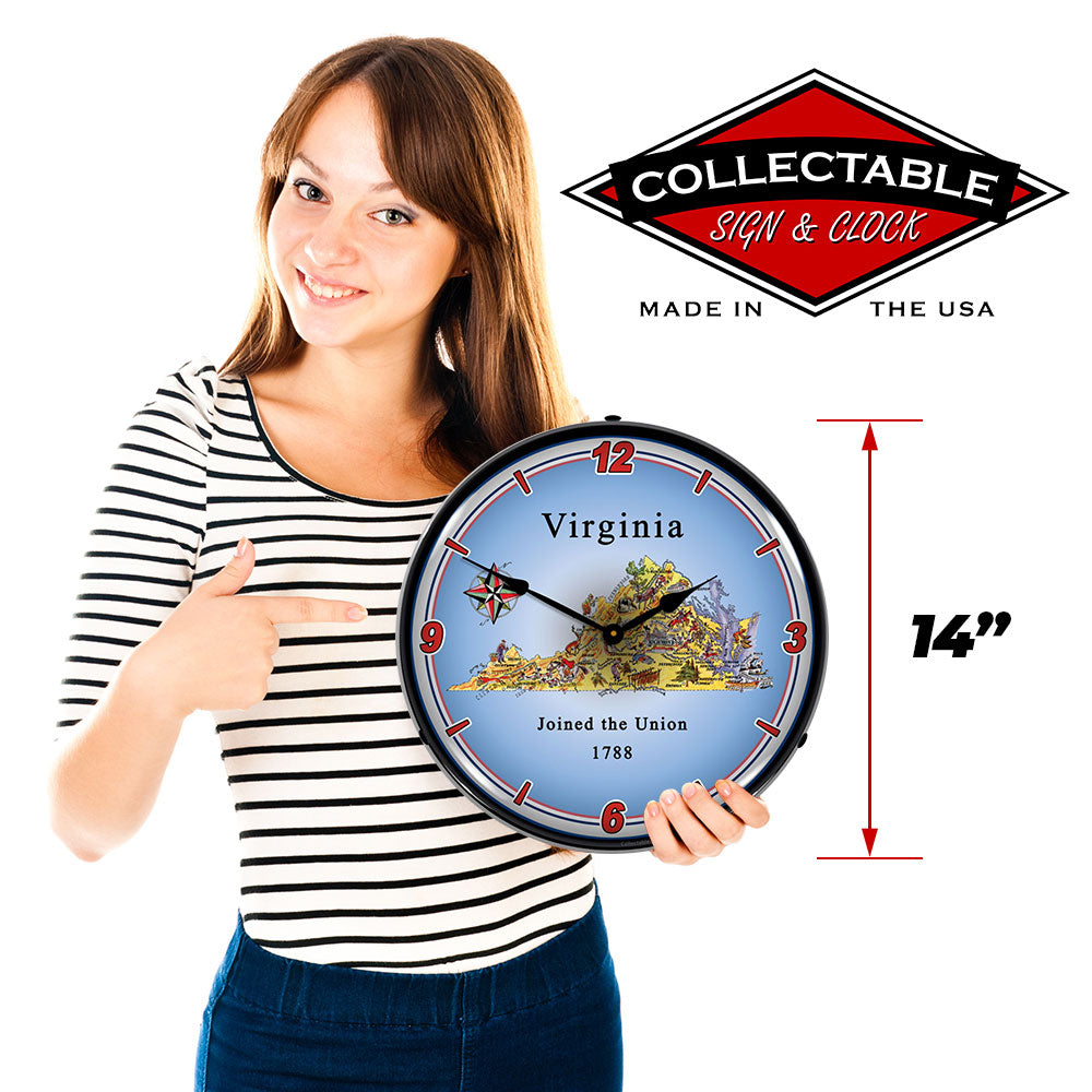 State of Virginia 14" LED Wall Clock