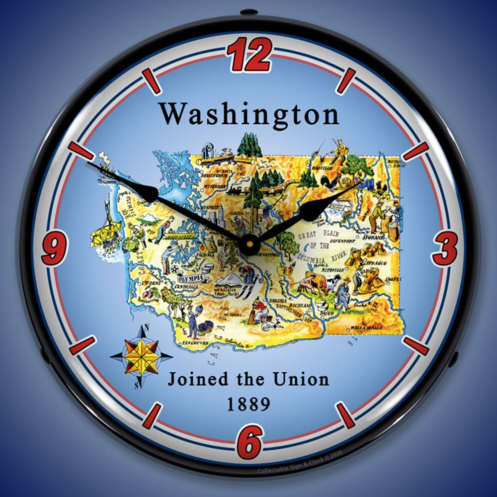 State of Washington 14" LED Wall Clock