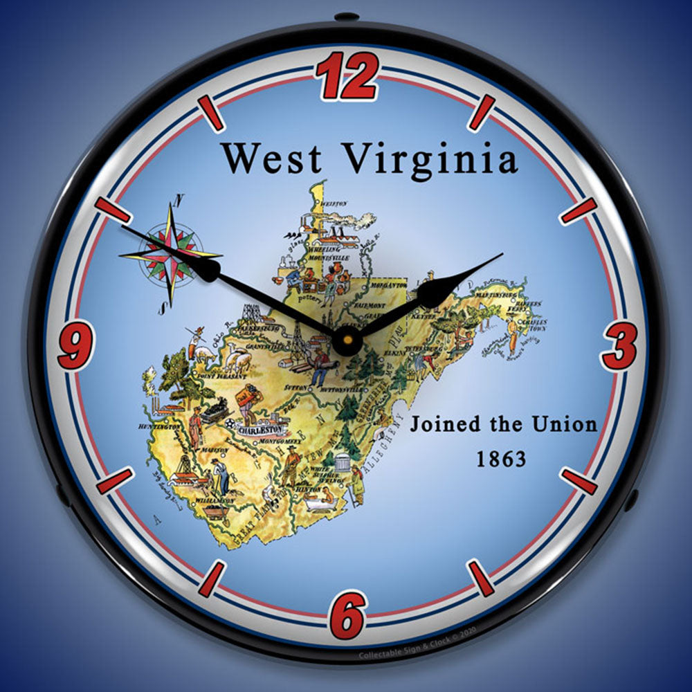 State of West Virginia 14" LED Wall Clock
