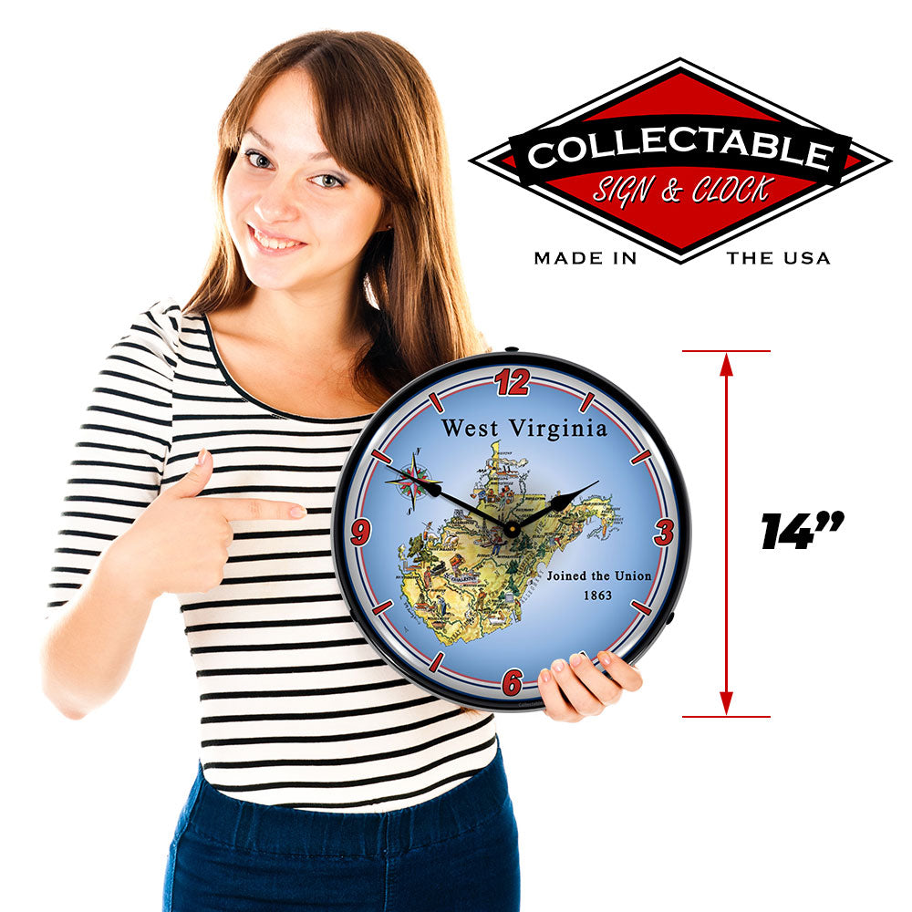 State of West Virginia 14" LED Wall Clock