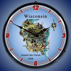 State of Wisconsin 14" LED Wall Clock