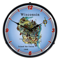 State of Wisconsin 14" LED Wall Clock