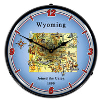 State of Wyoming 14" LED Wall Clock