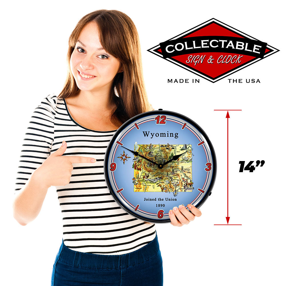 State of Wyoming 14" LED Wall Clock