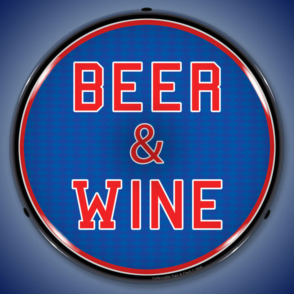 Beer & Wine 14" LED Front Window Business Sign