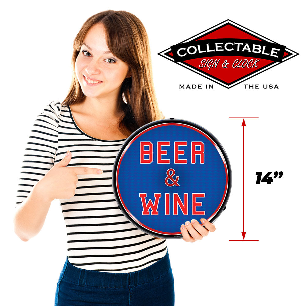 Beer & Wine 14" LED Front Window Business Sign