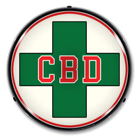 CBD Green Medical Cross 14" LED Storefront Business Sign