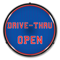 Drive-Thru Open 14" LED Front Window Business Sign