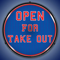 Open For Take Out 14" LED Front Window Business Sign
