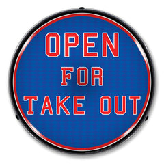 Open For Take Out 14" LED Front Window Business Sign
