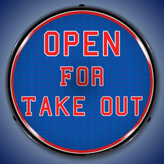 Open For Take Out 14" LED Front Window Business Sign