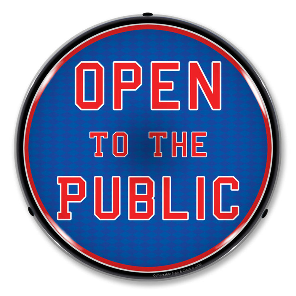 Open To The Public 14" LED Front Window Business Sign